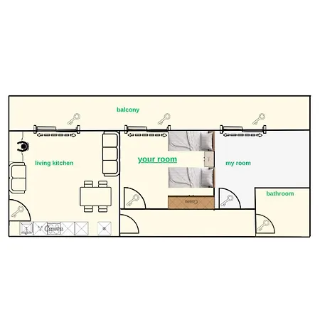 Sharing Apt- Private With 2 Beds *